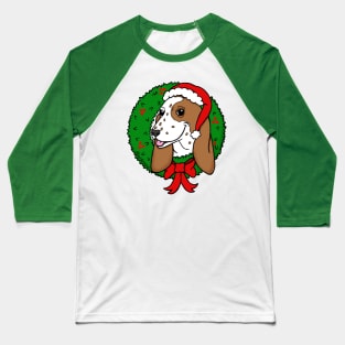 Christmas Basset Hound Baseball T-Shirt